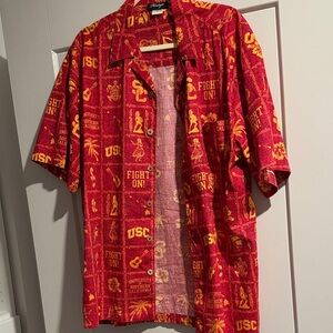 USC Trojans Red and Yellow Hawaiian Shirt
